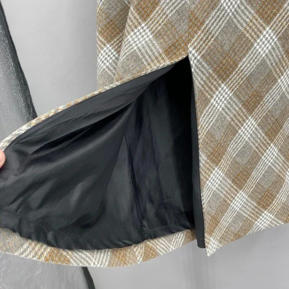 Vintage B. Moss Maxi Skirt Womens 4 Y2K 90s Brown Plaid Wool Blend Academia - Picture 9 of 16